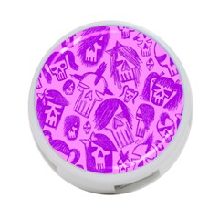Purple Skull Sketches 4-port Usb Hub (two Sides)  by ArtistRoseanneJones