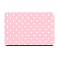 Pink Polka Dots Small Doormat  by LokisStuffnMore