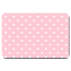 Pink Polka Dots Large Doormat  by LokisStuffnMore