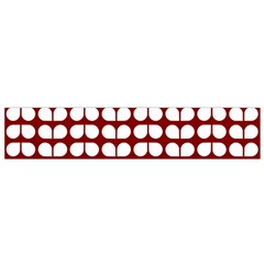Red And White Leaf Pattern Flano Scarf (small)  by GardenOfOphir