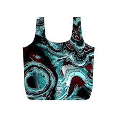 Fractal Marbled 05 Full Print Recycle Bags (s)  by ImpressiveMoments