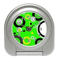 Florescent Green Yellow Abstract  Travel Alarm Clocks by OCDesignss