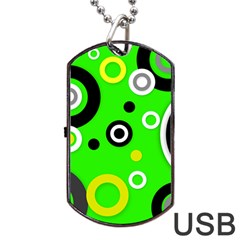 Florescent Green Yellow Abstract  Dog Tag Usb Flash (one Side) by OCDesignss