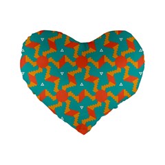 Sun Pattern Standard 16  Premium Heart Shape Cushion  by LalyLauraFLM