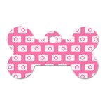 Pink Modern Chic Vector Camera Illustration Pattern Dog Tag Bone (Two Sides) Front