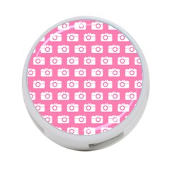 Pink Modern Chic Vector Camera Illustration Pattern 4-port Usb Hub (one Side) by GardenOfOphir