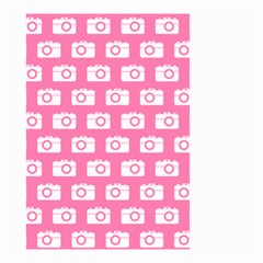 Pink Modern Chic Vector Camera Illustration Pattern Small Garden Flag (two Sides) by GardenOfOphir