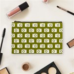 Modern Chic Vector Camera Illustration Pattern Cosmetic Bag (Medium)  Front