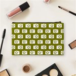 Modern Chic Vector Camera Illustration Pattern Cosmetic Bag (Medium)  Back