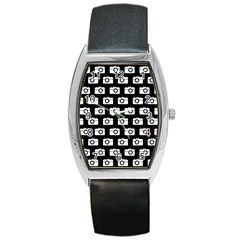 Modern Chic Vector Camera Illustration Pattern Barrel Metal Watches by GardenOfOphir
