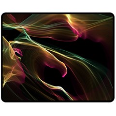 Glowing, Colorful  Abstract Lines Fleece Blanket (medium)  by FantasyWorld7