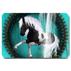 Beautiful Horse With Water Splash  Large Doormat  by FantasyWorld7