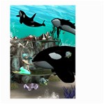 Cute Mermaid Playing With Orca Large Garden Flag (Two Sides) Front