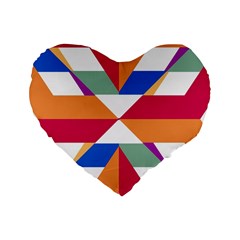 Shapes In Triangles Standard 16  Premium Heart Shape Cushion  by LalyLauraFLM