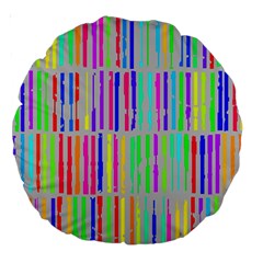 Colorful Vintage Stripes Large 18  Premium Round Cushion  by LalyLauraFLM