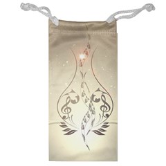 Music, Piano With Clef On Soft Background Jewelry Bags by FantasyWorld7