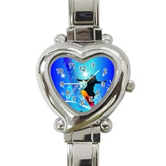 Snowboarding Heart Italian Charm Watch by FantasyWorld7