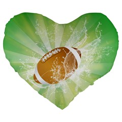 American Football  Large 19  Premium Heart Shape Cushions by FantasyWorld7