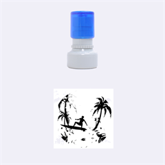 Tropical Design With Surfboarder Rubber Round Stamps (small) by FantasyWorld7