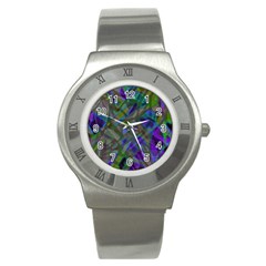 Colorful Abstract Stained Glass G301 Stainless Steel Watches by MedusArt