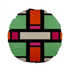 Rectangles Cross Standard 15  Premium Round Cushion  by LalyLauraFLM