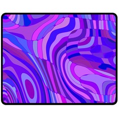 Retro Abstract Blue Pink Fleece Blanket (medium)  by ImpressiveMoments