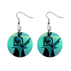 Sad Guitar Mini Button Earrings by icarusismartdesigns