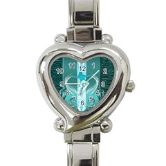 Snowboarder With Snowboard Heart Italian Charm Watch by FantasyWorld7