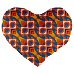Squares and other shapes pattern Large 19  Premium Heart Shape Cushion Front
