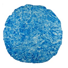 Blue Ice Crystals Large 18  Premium Round Cushions by trendistuff