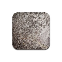 Weathered Grey Stone Rubber Square Coaster (4 Pack)  by trendistuff