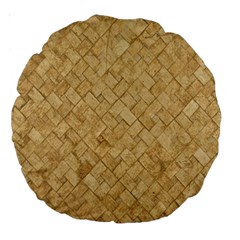 Tan Diamond Brick Large 18  Premium Round Cushions by trendistuff