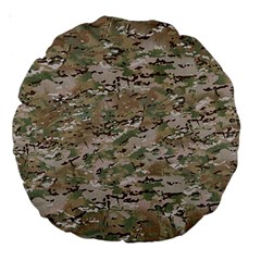 Camo Woodland Faded Large 18  Premium Round Cushions by trendistuff