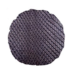 Silver Snake Skin Standard 15  Premium Round Cushions by trendistuff