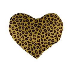 Leopard Fur Standard 16  Premium Heart Shape Cushions by trendistuff