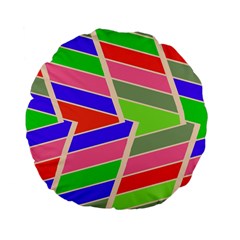 Symmetric Distorted Rectangles 	standard 15  Premium Flano Round Cushion by LalyLauraFLM