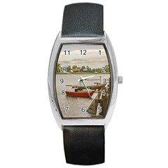 Santa Lucia River In Montevideo Uruguay Barrel Metal Watches by dflcprints