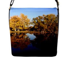 Autumn Lake Flap Messenger Bag (l)  by trendistuff