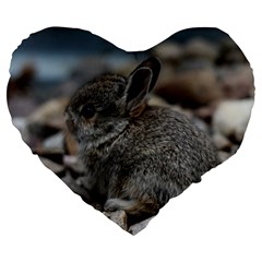 Small Baby Bunny Large 19  Premium Heart Shape Cushions by trendistuff