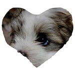 SAD PUPPY Large 19  Premium Flano Heart Shape Cushions Back