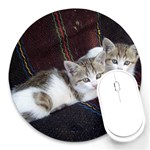 KITTY TWINS Round Mousepads Front