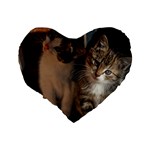 CUTE KITTIES Standard 16  Premium Heart Shape Cushions Back