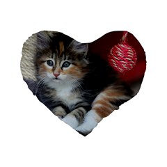 Comfy Kitty Standard 16  Premium Flano Heart Shape Cushions by trendistuff
