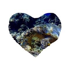 Sea Turtle Standard 16  Premium Heart Shape Cushions by trendistuff