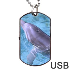 Dolphin 2 Dog Tag Usb Flash (two Sides)  by trendistuff