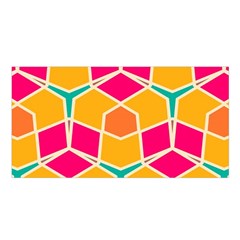 Shapes In Retro Colors Pattern Satin Shawl by LalyLauraFLM