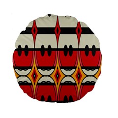 Rhombus Ovals And Stripes 	standard 15  Premium Flano Round Cushion by LalyLauraFLM