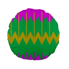 Chevrons 	standard 15  Premium Flano Round Cushion by LalyLauraFLM