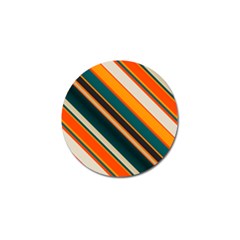 Diagonal Stripes In Retro Colors 			golf Ball Marker by LalyLauraFLM