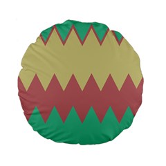 Retro Chevrons     	standard 15  Premium Flano Round Cushion by LalyLauraFLM